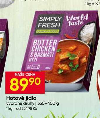 FRESH SIMPLY Hotové jídlo vybrané druhy 350-400 g 