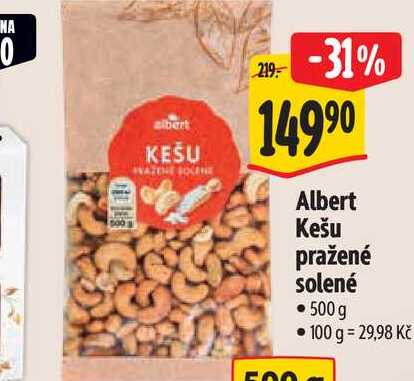   Albert Kešu pražené solené 500g 