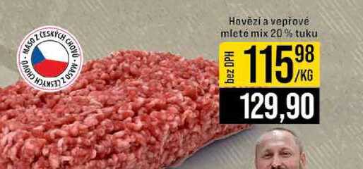 Hovězí a vepřové mleté mix 20% tuku 1kg