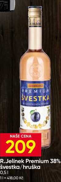 R.Jelínek Premium 38% švestka/hruška 0,5l