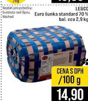 Euro šunka standard 70% Náchod bal. cca 2,9 kg 100g