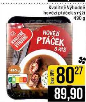 Kvalitně Výhodně hovězí ptáček s rýží 490 g 
