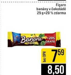 Figaro banány v čokoládě 25 g+20% zdarma 