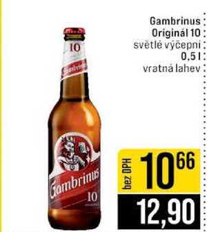 Gambrinus Originál 10 světlé výčepní 0.5l