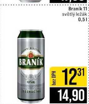 Branik 11 světlý ležák 0,5l