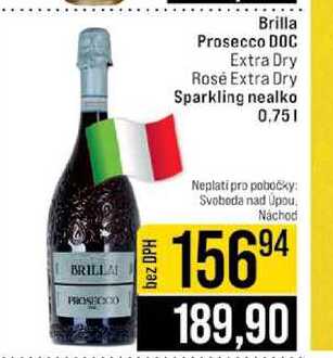 Brilla Prosecco DOC Extra Dry Rose Extra Dry Sparkling nealko 0,75l
