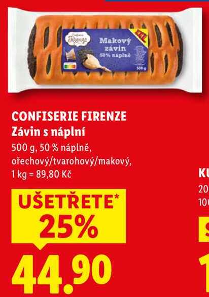 CONFISERIE FIRENZE Závin s náplní, 500 g