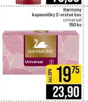 Harmony kapesníčky 2-vrstvé box universal 150 ks