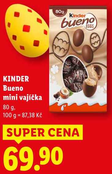 KINDER Bueno mini vajíčka, 80 g