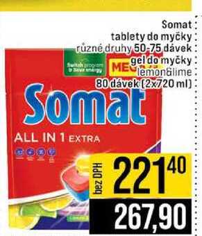 Somat tablety do myčky různé druhy 50-75 dávek