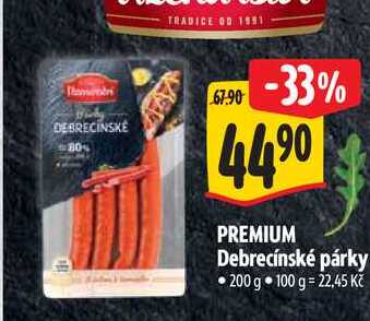  PREMIUM Debrecínské párky 200 g  