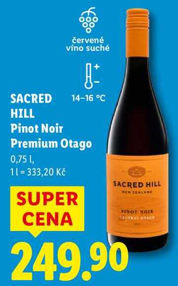 SACRED HILL Pinot Noir Premium Otago, 0,75 l