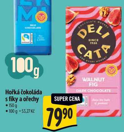   Hořká čokoláda s fíky a ořechy 150 g  