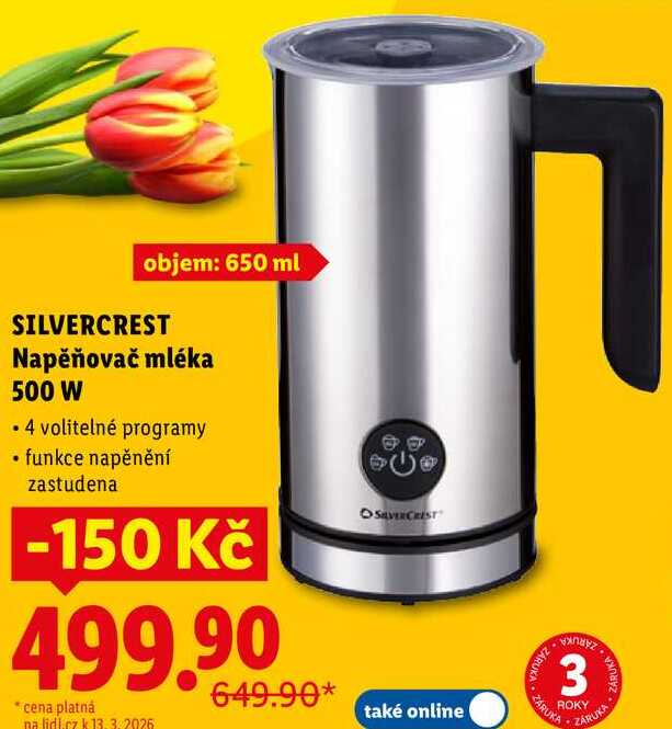 SILVERCREST Napěňovač mléka 500 W