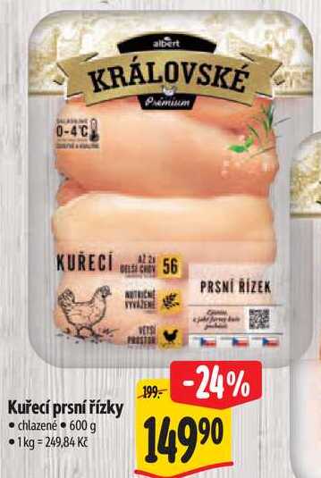 Kuřecí prsní řízky, 600 g