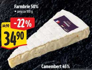 Farmbrie 50%, cena za 100 g 