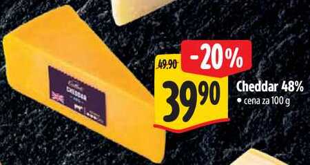 Cheddar 48%, cena za 100 g 