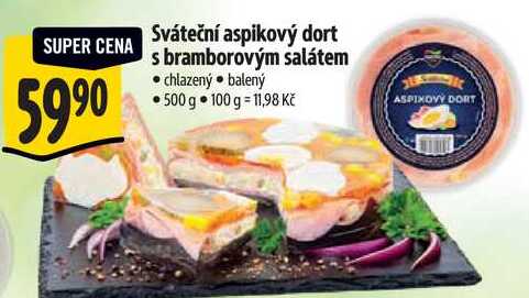 Sváteční aspikový dort s bramborovým salátem, 500 g
