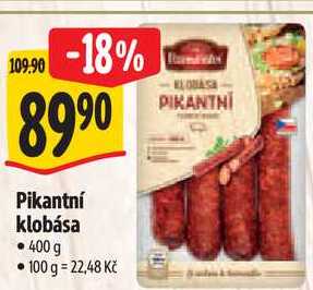 Pikantní klobása, 400 g