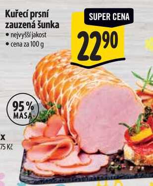 Kuřecí prsní zauzená šunka, cena za 100 g 