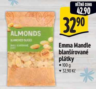 Emma Mandle blanšírované , 100 g •100g ▼ 32,90 Kč 