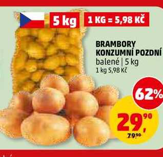 BRAMBORY KONZUMNÍ POZDNÍ, 5 kg 