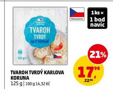 TVAROH TVRDÝ KARLOVA KORUNA, 125 g 