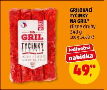 GRILOVACÍ TYČINKY NA GRIL, 340 g