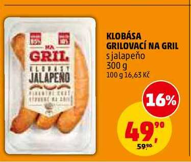 KLOBÁSA GRILOVACÍ NA GRIL, 300 g