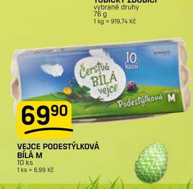 VEJCE PODESTÝLKOVÁ BÍLÁ M 10 ks 