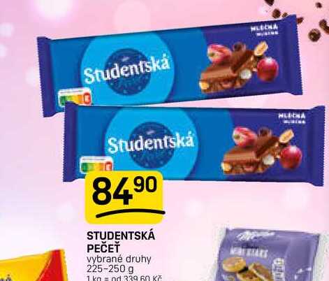 STUDENTSKÁ PEČEŤ vybrané druhy 225-250 g 