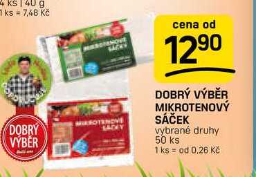 DOBRÝ VÝBĚR MIKROTENOVÝ SÁČEK vybrané druhy 50 ks