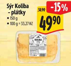 Sýr Koliba - plátky, 150 g
