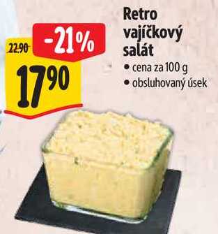 Retro vajíčkový salát, cena za 100 g 