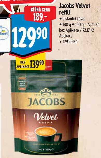 Jacobs Velvet refill, 180 g