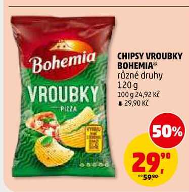 CHIPSY VROUBKY BOHEMIA, 120 g