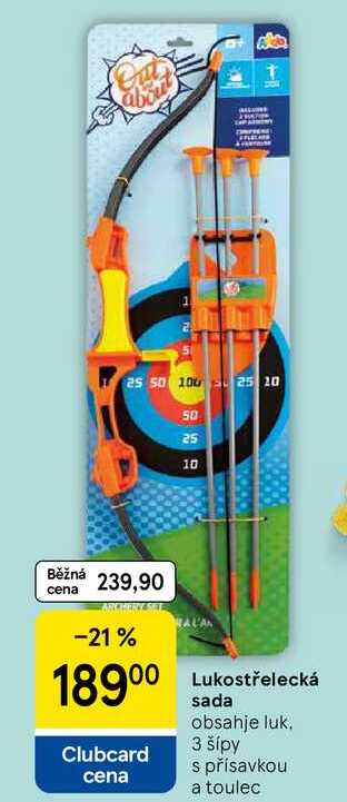 Lukostřelecká sada, obsahje luk. 3 šípy s přísavkou a toulec