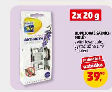 ODPUZOVAČ ŠATNÍCH MOLU, 2x 20 g