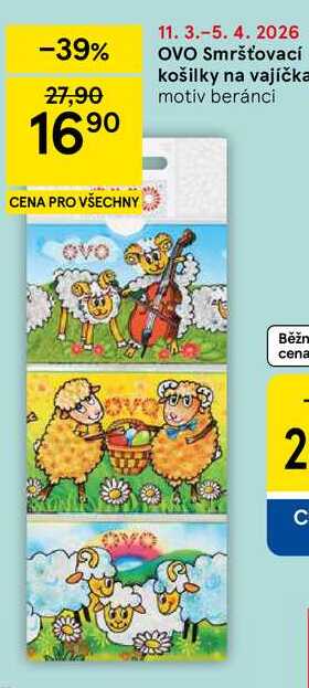 OVO Smršťovací košilky na vajíčka, motiv beránci