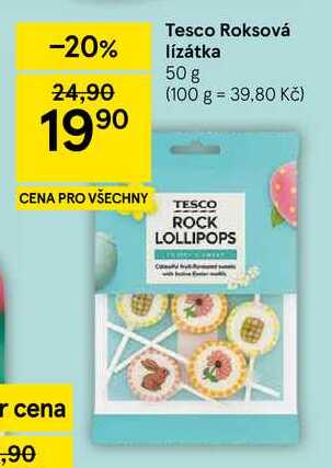 Tesco Roksová lízátka, 50 g