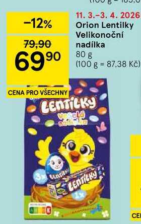 Orion Lentilky Velikonoční nadílka, 80 g 