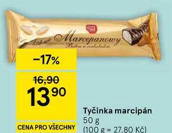 Tyčinka marcipán, 50 g