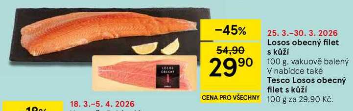 Losos obecný filet s kůží, 100 g 