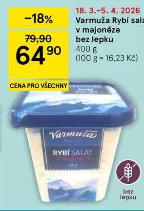 Varmuža Rybí salat v majonéze bez lepku, 400 g 