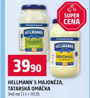 HELLMANN'S MAJONÉZA, TATARSKÁ OMÁČKA 340 ml