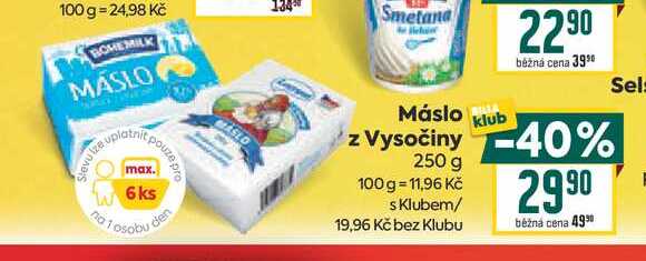 Máslo z Vysočiny 250g