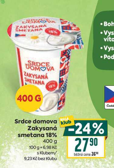Srdce domova Zakysaná smetana 18% 400 g 