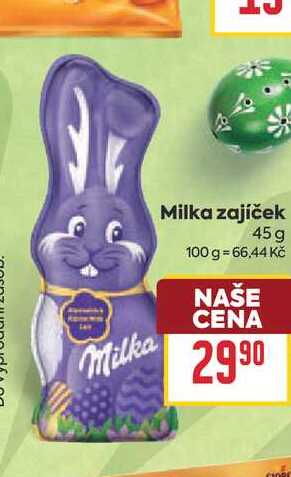 Milka zajíček 45 g 
