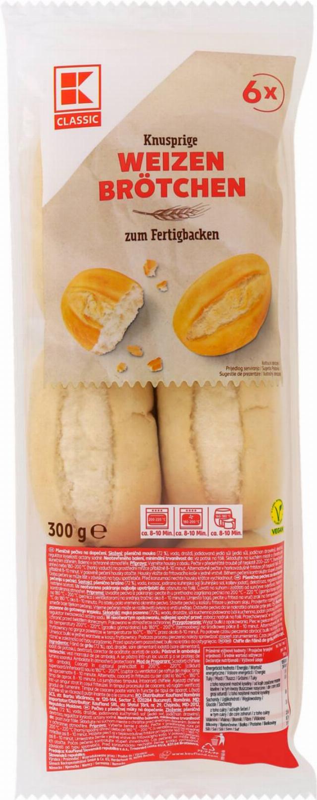 K-Classic Bagety k dopečení 6 ks