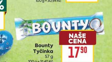 Bounty Tyčinka 57 g v akci